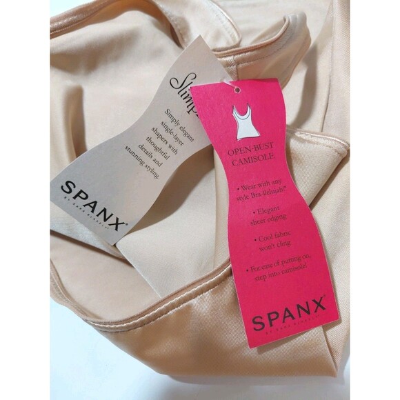 Spanx Slimplicity LG Tan No Cling Open Bust Waist Slimming Camisole Bodyshaper - Picture 8 of 12